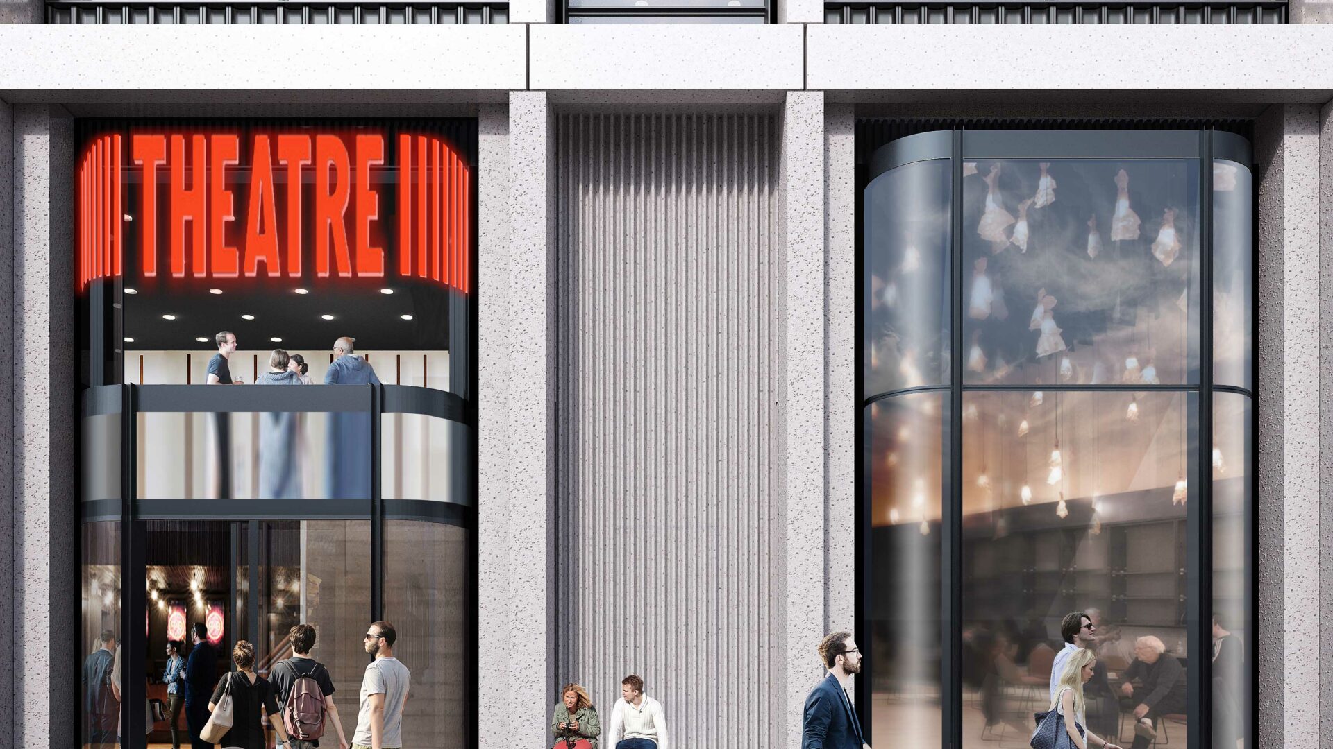 CGI of theatre entrance, King's Cross