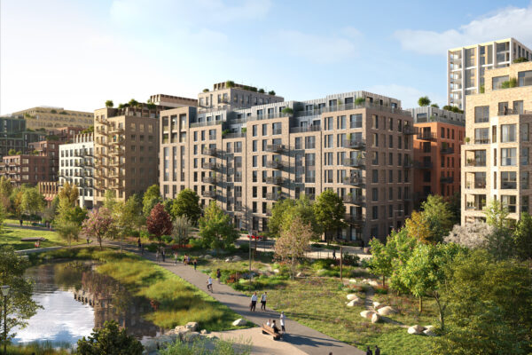 The Ashbee apartments, overlooking Claremont Park, Brent Cross Town