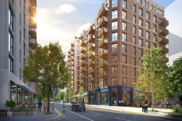 Plot 22, 48 properties for the over 60s, view along Merchant Street