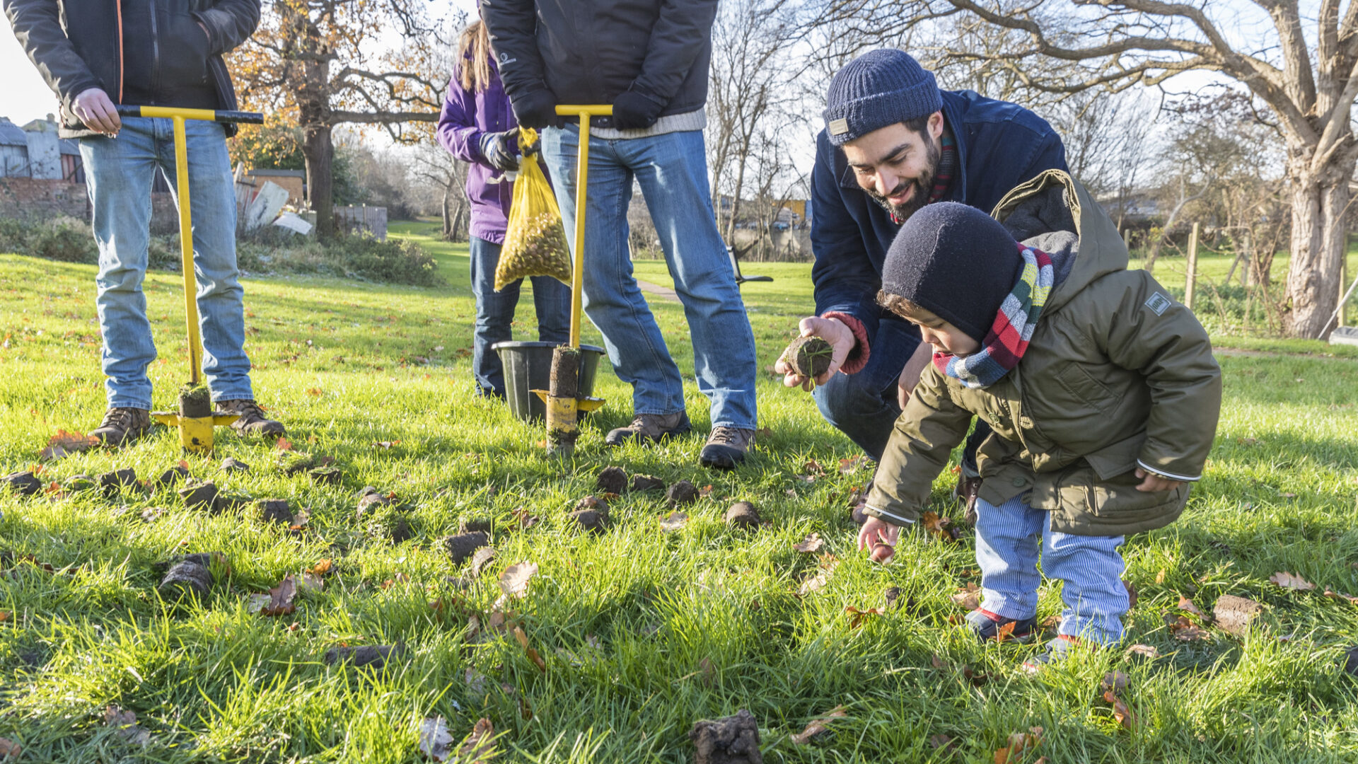 Bulb Planting on green space beside Claremont Way and Claremont Road, Brent Cross South