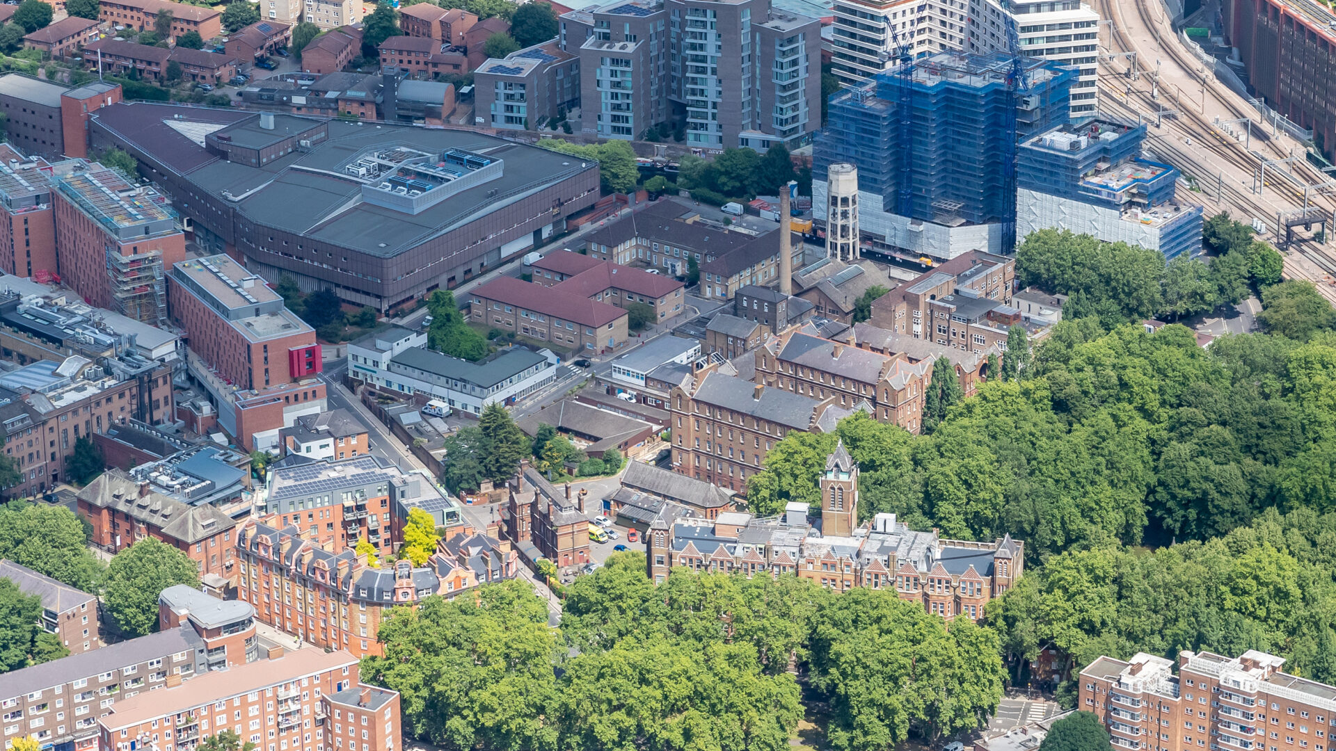 Aerial view of St Pancras Hospital