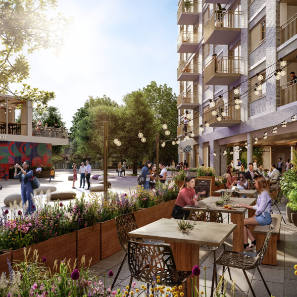Public square CGI at Heart of Hale