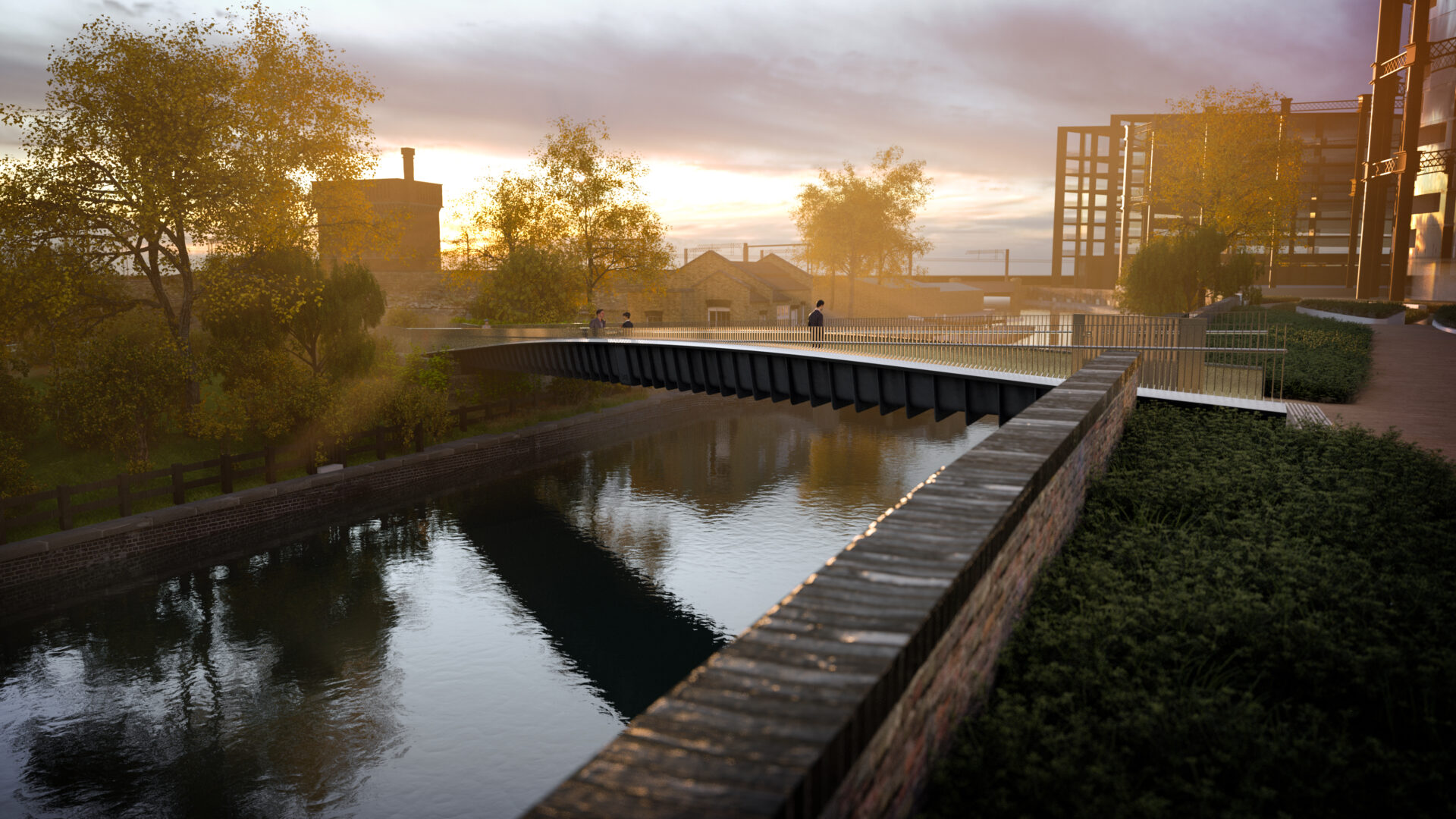 CGI of Somers Town Bridge, King's Cross
