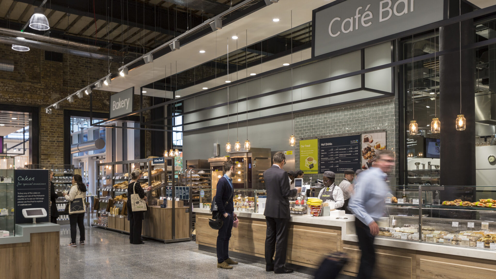 The cafe at Waitrose, King's Cross
