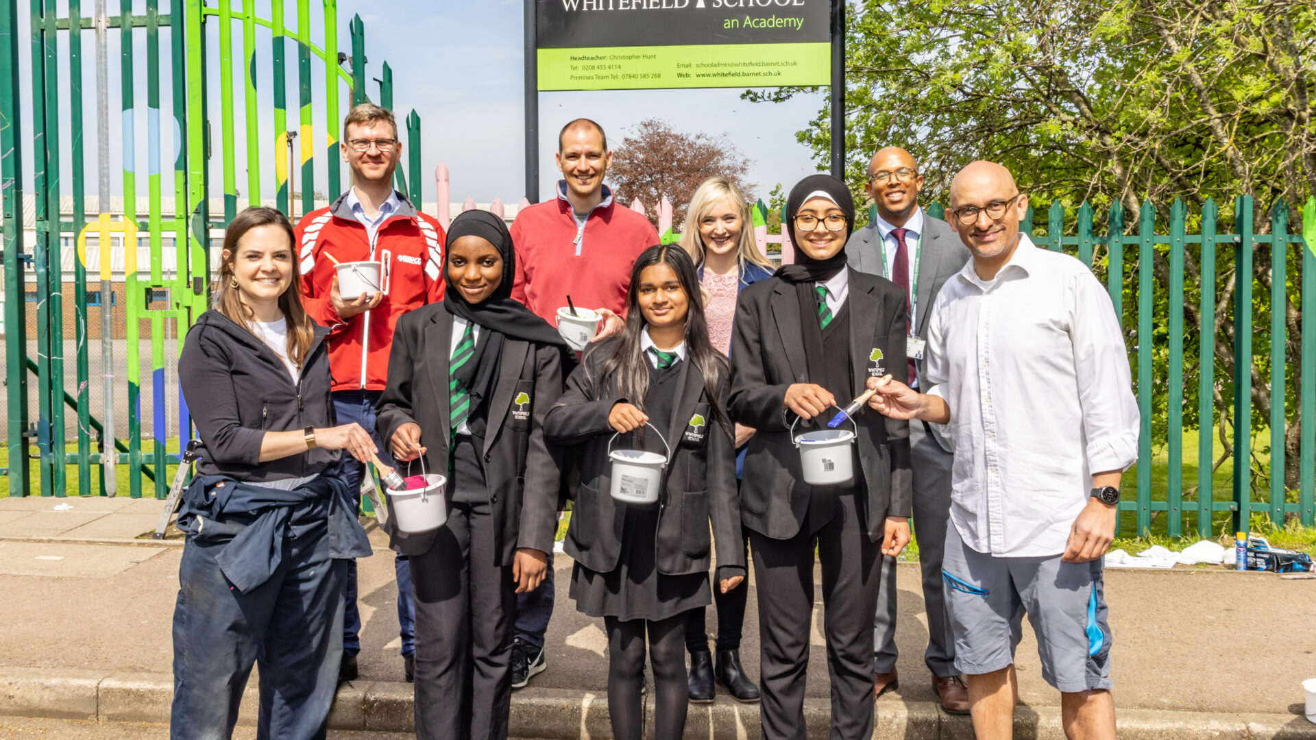 Related Argent partners posing with Whitefield School